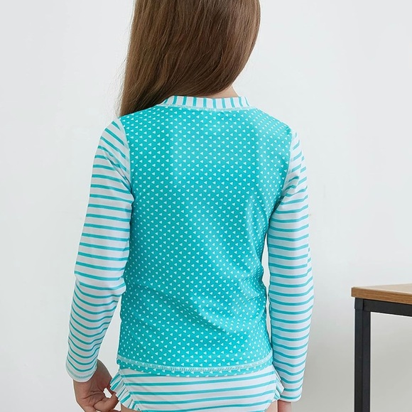 Toddler and Little Girls Rash Guard Sets with Bikini Bottoms Swimwear 3-6 months - Picture 4 of 6